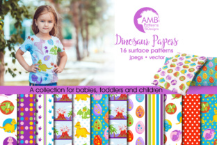 16 Cute Dinosaur Digital Papers: Bright, Bold & Versatile Designs for Every Creative Project
