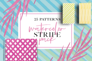 25 Watercolor Stripes Pack