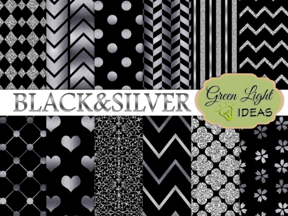 Black and Silver Digital Papers