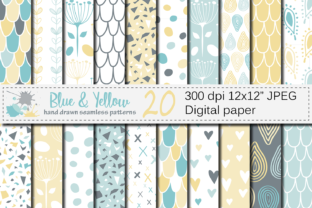 Blue and Yellow Seamless Digital Paper
