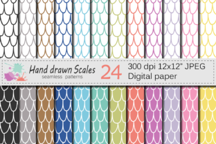 Hand Drawn Scales Seamless Digital Paper