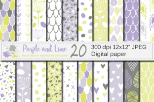 Purple and Lime Green Seamless Digital Paper
