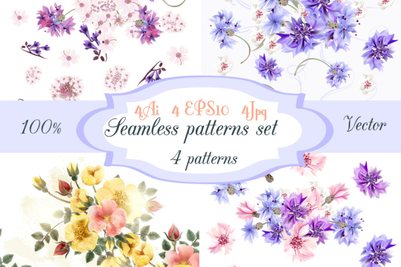 Seamless Floral Wallpapers Set
