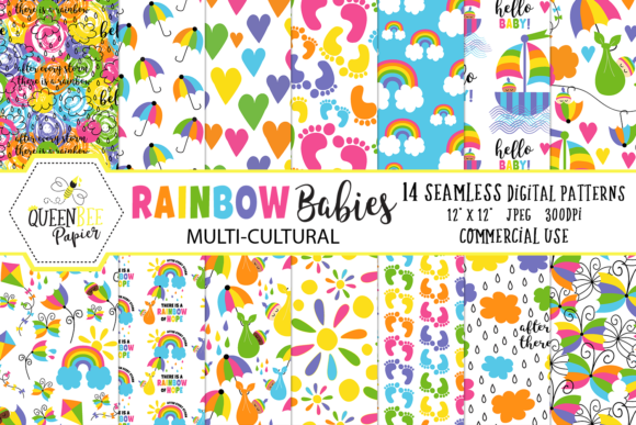 Seamless Rainbow Baby Digital Paper: Designing Inclusivity, One Pattern at a Time