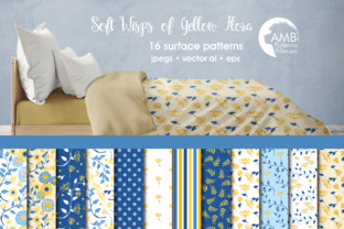 Yellow Floral Papers: Romantic Blue & Yellow Florals